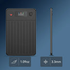 Black Fracix Al Smart Voice Recorder with display and buttons on a blue background