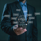 Person holding a smartphone with Fracix Al Smart Recorder language options displayed on a dark background