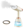 Geekik Handheld Portable Steamer with brush attachment on a white background