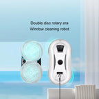 GlidePex Robot Window Cleaner with double disc rotary era on a blue background