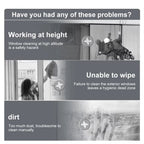 Promotional graphic for GlidePex Robot Window Cleaner with text and images of window cleaners at work.