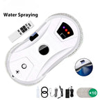 White GlovaBoto Window Cleaning Robot with water spraying feature on a white background