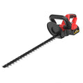 GreenGoo Cordless Hedge Trimmer with red and black design on a white background