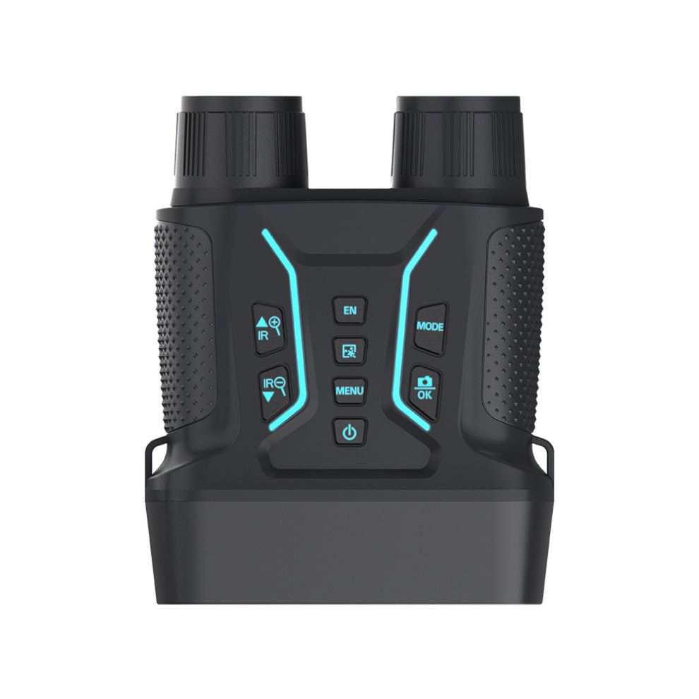 Black Htelescope W9 Night Vision Binoculars with control buttons on a white background