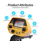 Yellow HunTonnix V2 Metal Detector with control panel and features highlighted on a white background