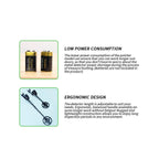 HunTonnix V2 Metal Detector features with batteries and a metal detector on a white background