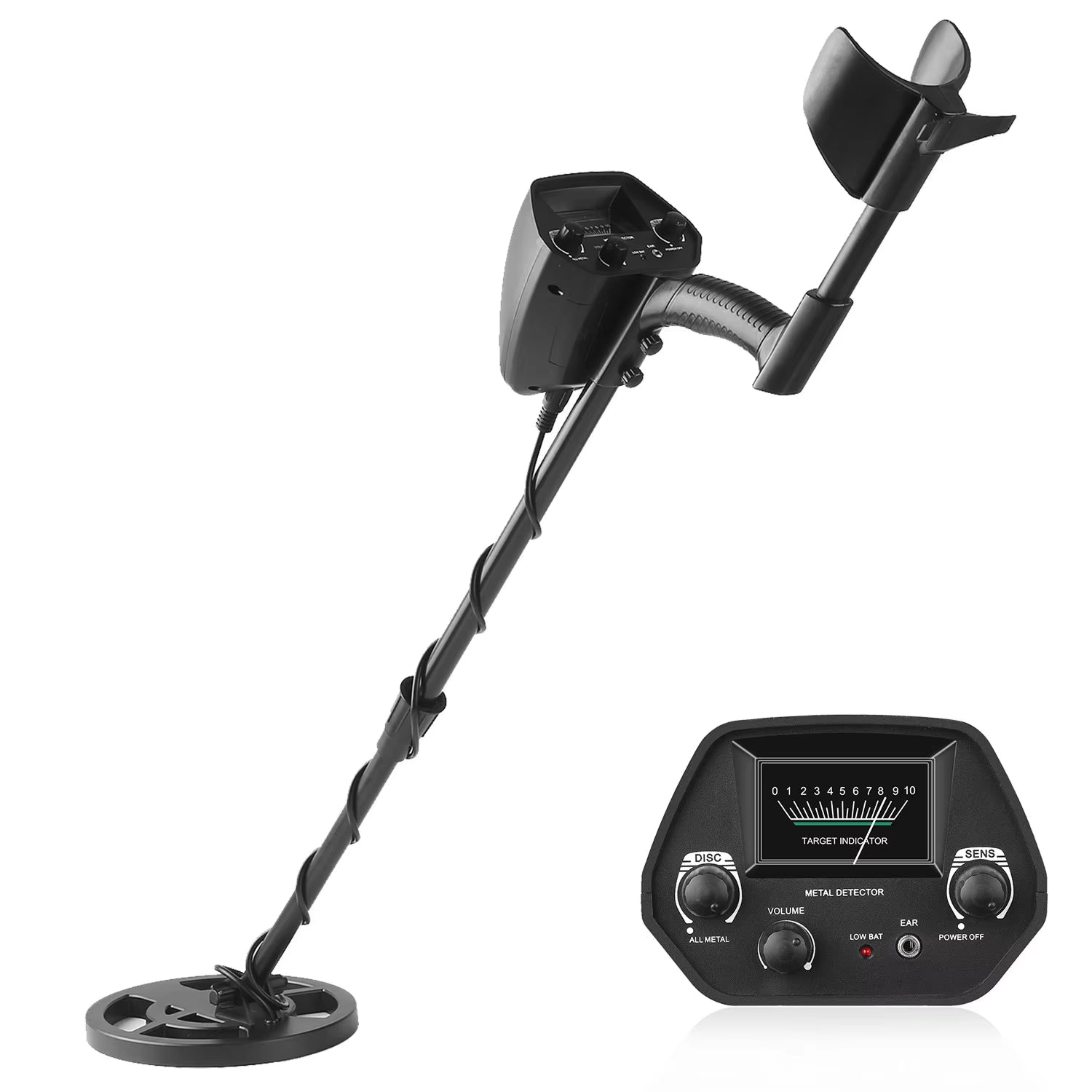 HunTonnix V2 Metal Detector with control panel on a white background
