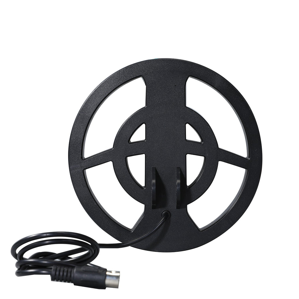 Black HunTonnix V2 Metal Detector reel with cable on a white background