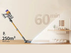 Jomashop Vacuum Cleaner with cleaning area and time display on a minimalistic room background