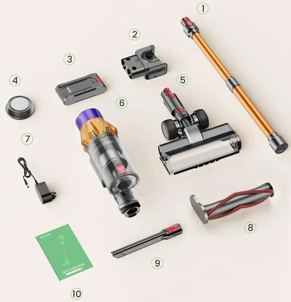 Jomasshop Vacuum Cleaner and attachments on a white background