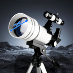 Jovantic Astronomical Telescope with a 70mm measurement on a dark landscape background