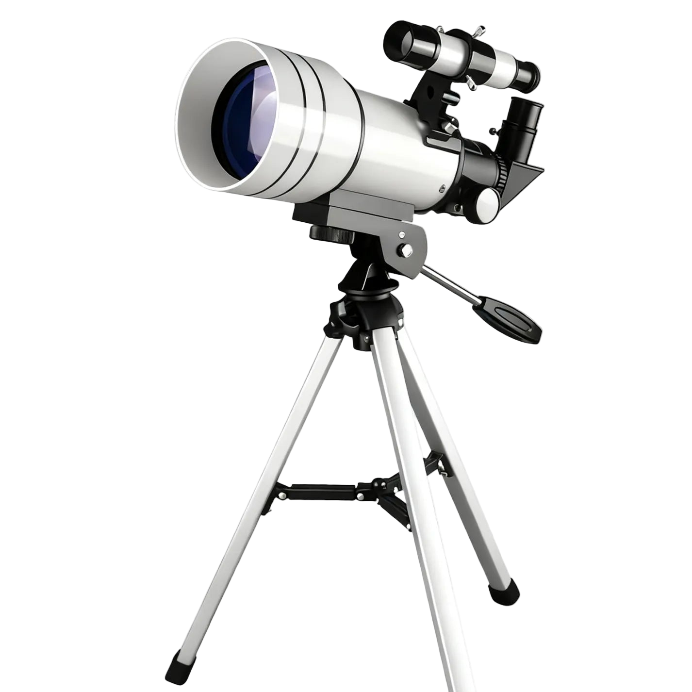 Jovantic Astronomical Telescope with a tripod on a white background