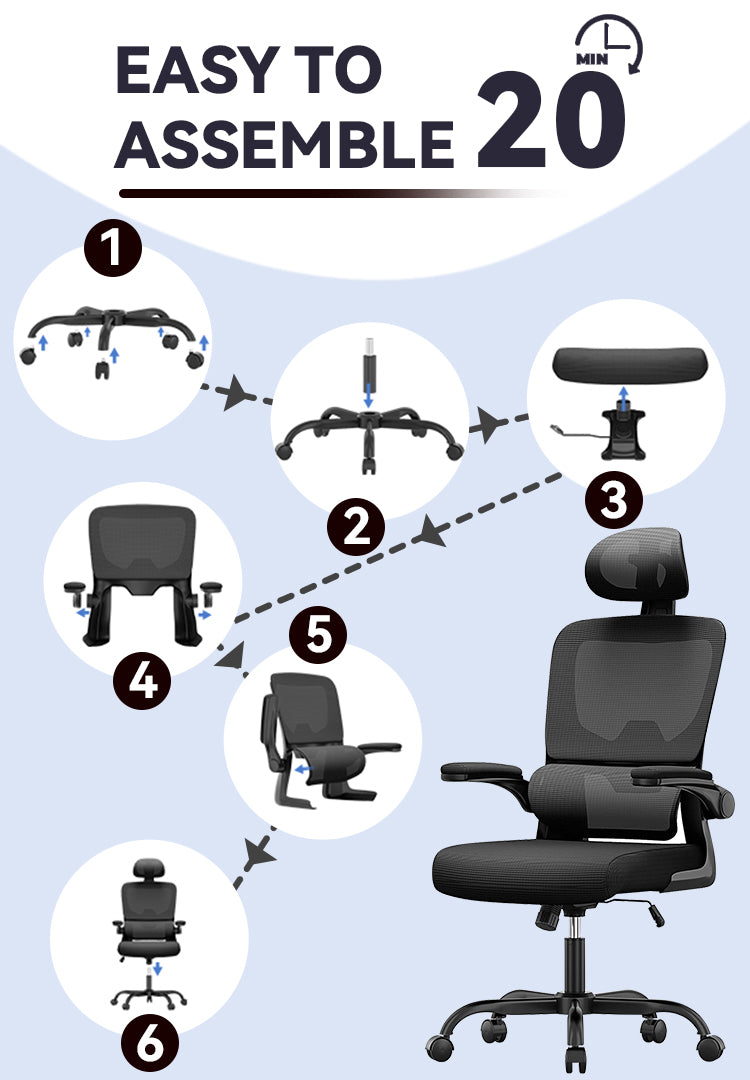 Kalvori Ergonomic Office Chair pneumatic cylinder detail