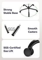 Kalvori Ergonomic Office Chair wheel base close-up