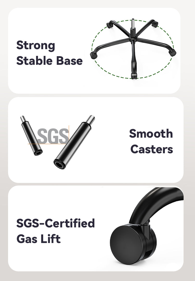 Kalvori Ergonomic Office Chair wheel base close-up