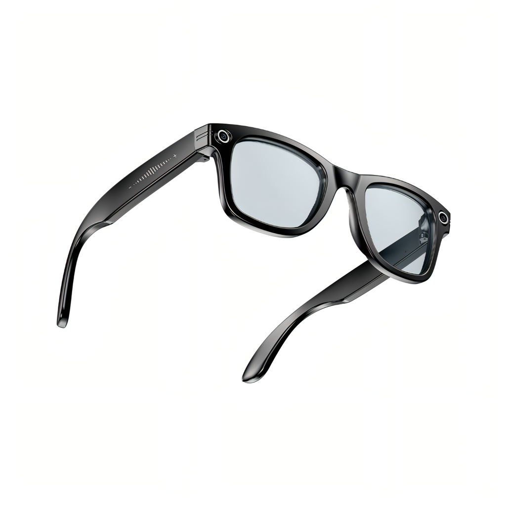 Black Keovy Smart Glasses on a white background