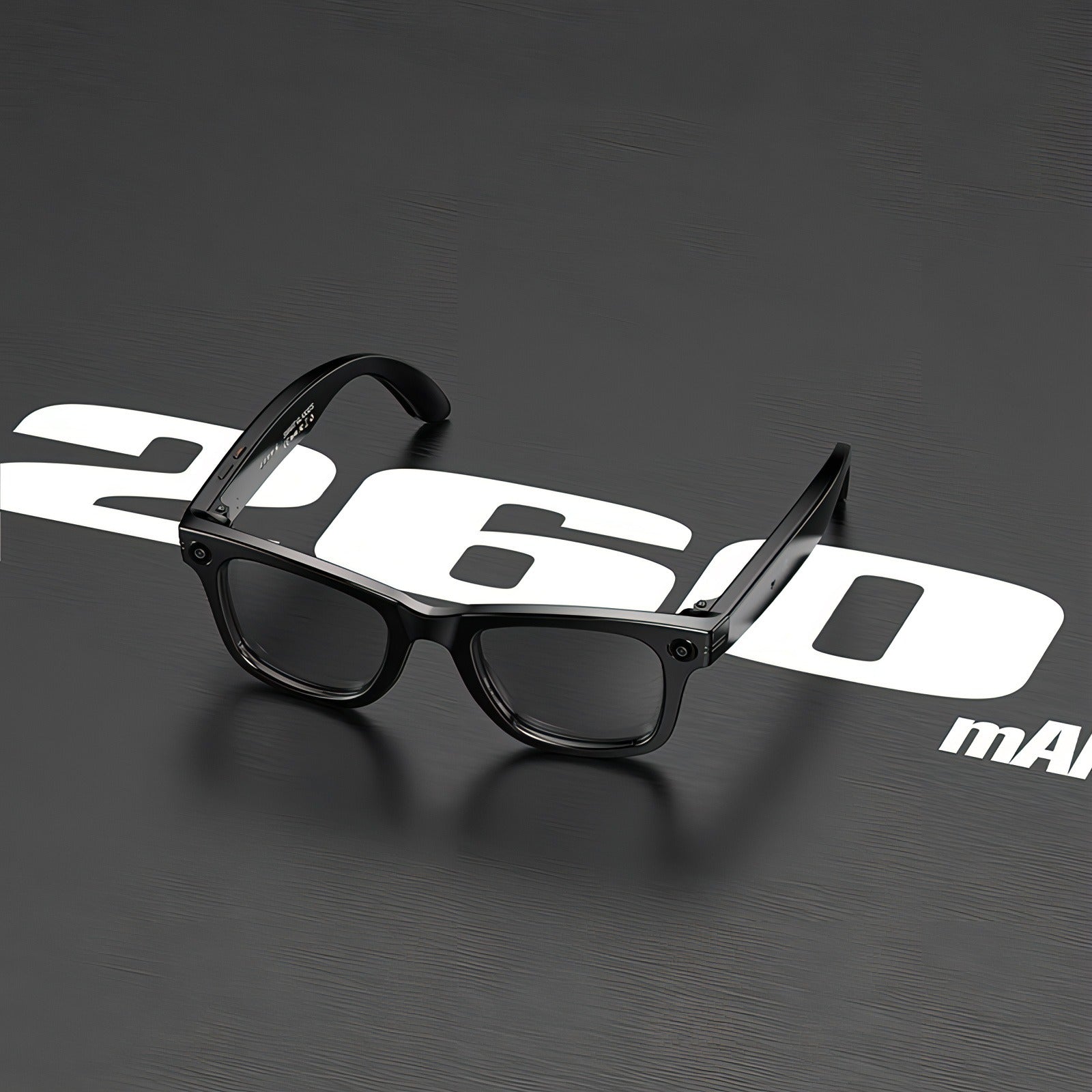 Black Keovy Smart Glasses on a dark surface with '260' and 'mAM' text.