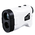 White and black Klarity Golf Rangefinder on a white background