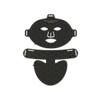 Black Korons LED Face Mask with geometric design on a white background