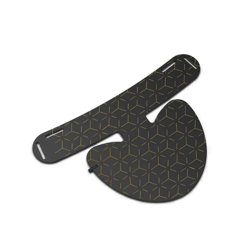 Black Korons LED Face Mask with geometric pattern on a white background