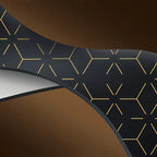 Geometric pattern with gold lines on a black background
