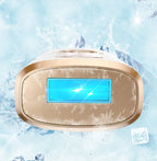 Gold Kozenix IPL Hair Removal AS20 device with blue display on a icy background