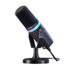 Black kozenix Microphone with RGB lighting on a white background