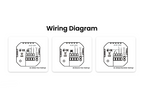 Wiring diagram for different types of heating systems on a white background