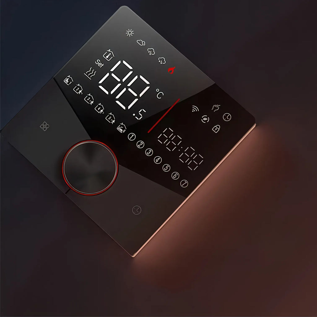 Kozenix Thermostat with temperature display on a dark background