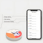 Smart clock and smartphone app on a white background