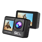 MatroDive Action camera with dual screens displaying outdoor activities on a white background
