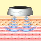 Meacode Smart Anti Snoring Device with blue energy lines on a pink and red background