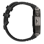 Black and silver Mivrass GPS Sports Smartwatch case on a white background