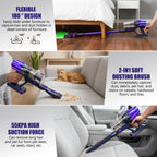 Miwa Comfort Clean Cordless Vacuum with features highlighted in a home setting