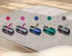 Set of five colorful Mizeel Mattress Vacuum on a textured surface with color swatches above.