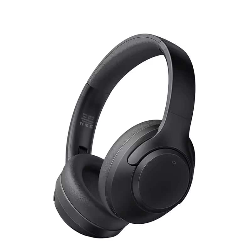 Black over-ear Mufflyon Noise Canceling Headphones on a white background