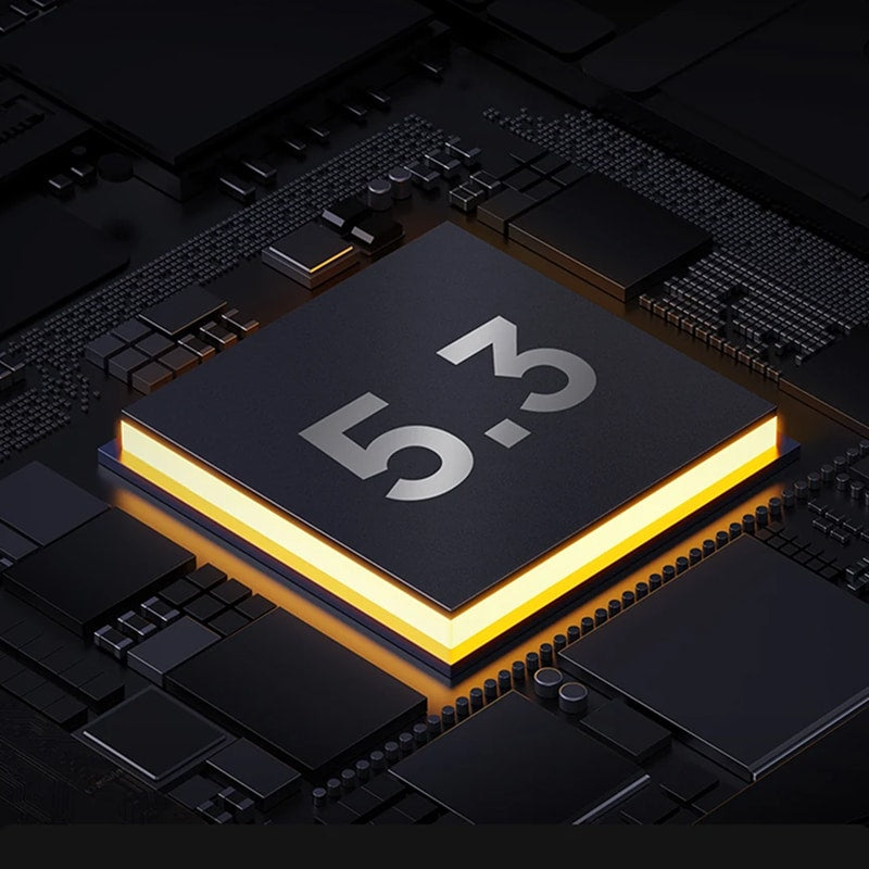 Electronic component with '5.3' on a circuit board