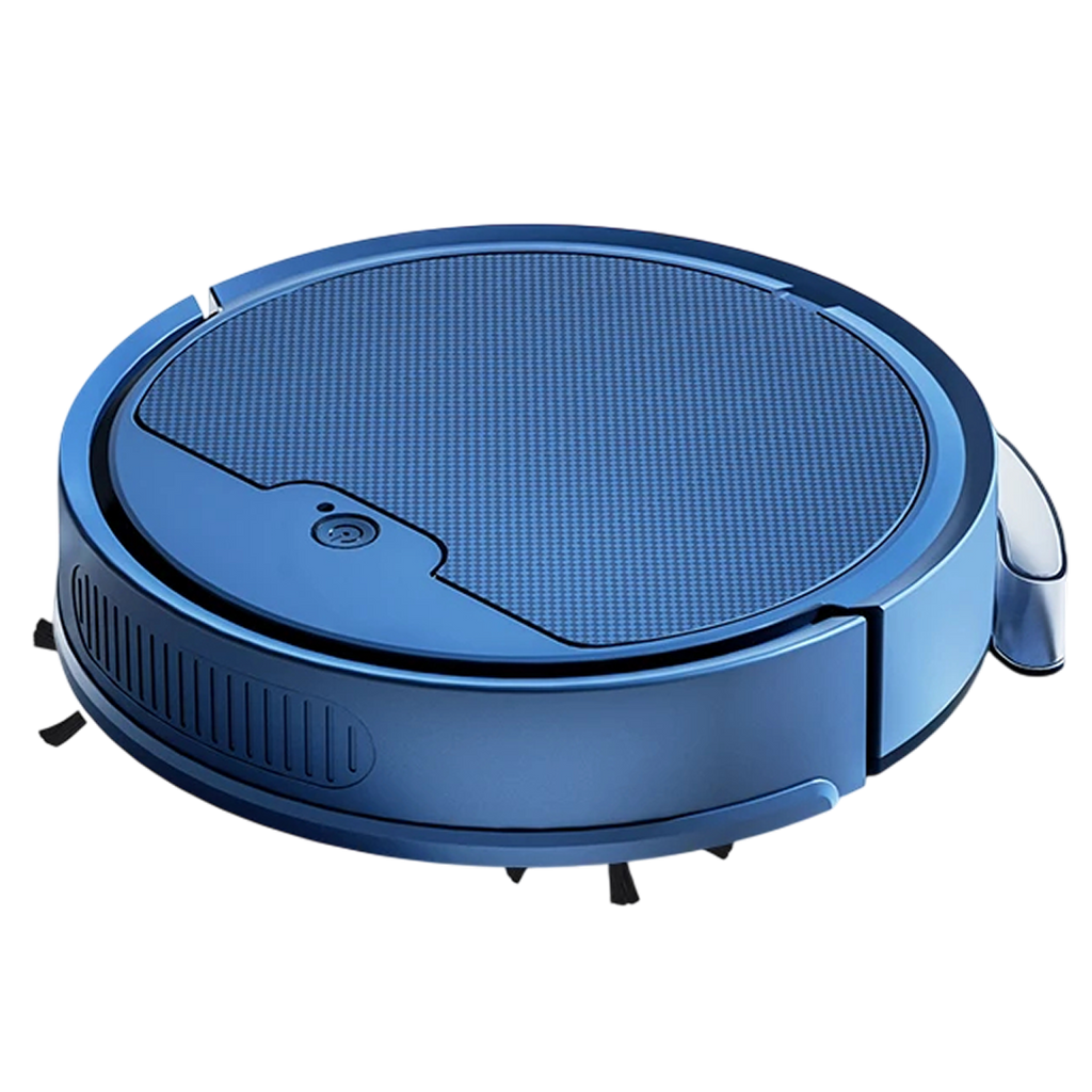 A blue NestikDust Robot Vacuum shown from a top-down angle on a plain white background.