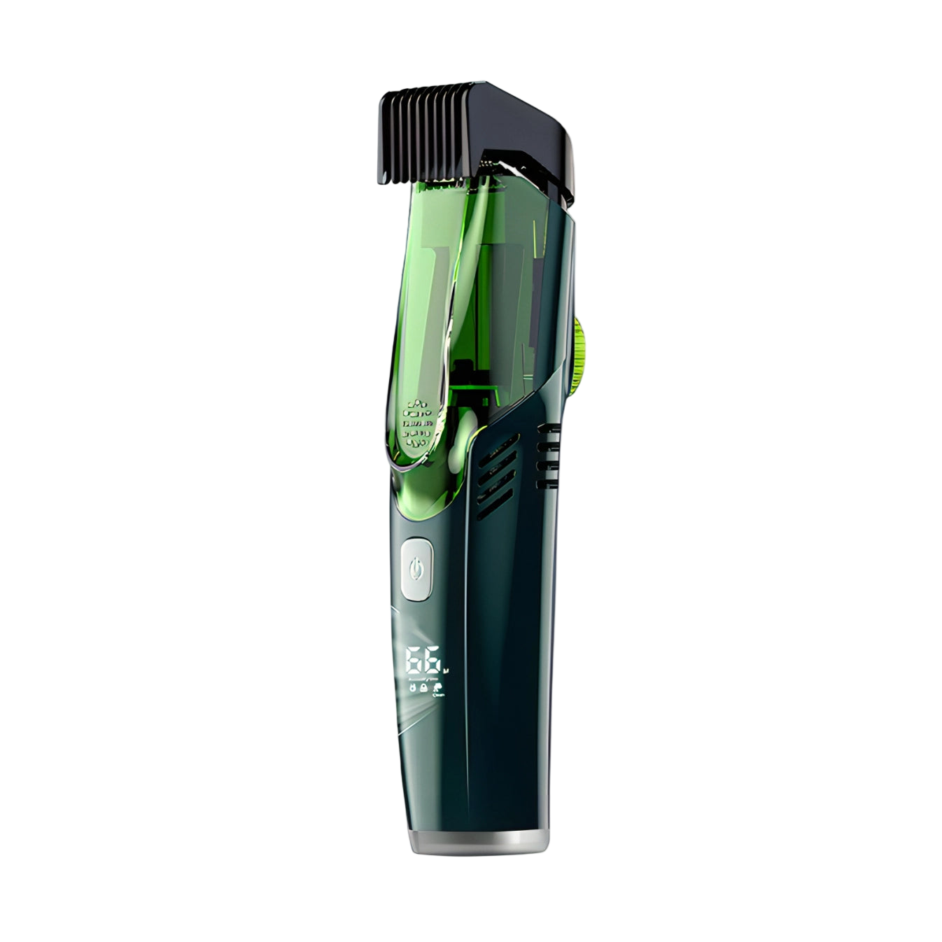 Green Nordzens Beard Trimmer with digital display on a white background