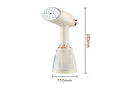Handheld Nordzens Garment Steamer with dimensions labeled on a white background