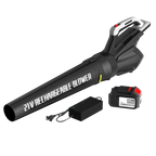 Black Nordzens Leaf Blower with battery and charger on a white background