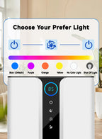 Control panel for a light fixture with color selection options and a digital display.