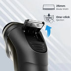 Oreliom ProCut Electric Shaver with blade removal feature on a light gray background