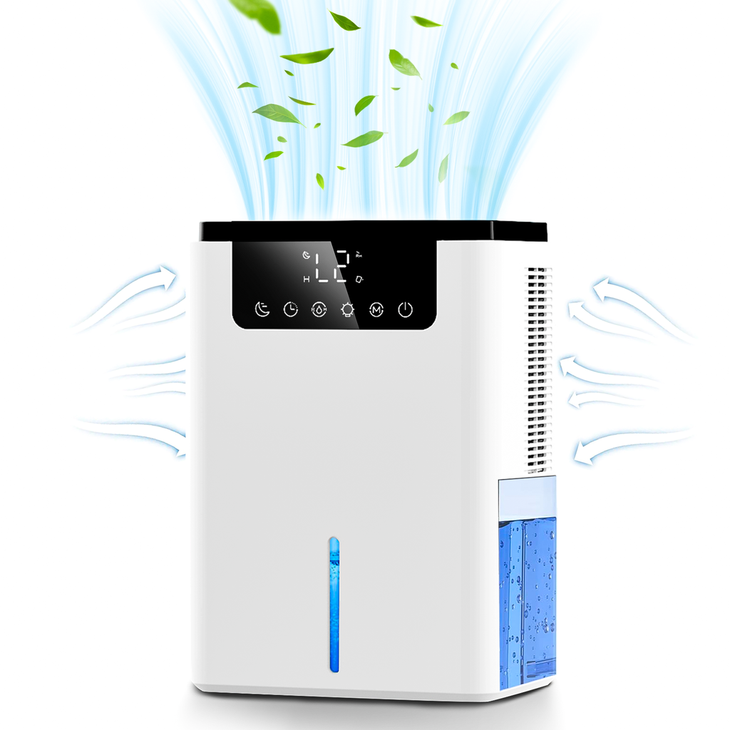 Orivana Intelligent Dehumidifier D2 - main product view dual-core 99.9% bacteria 85oz tank 7-colour light touchscreen