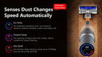 Dust cleaner with features highlighted on a dark background