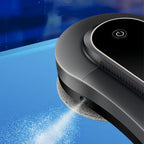PULIXX Window Cleaning Robot cleaning a blue surface with water droplets.