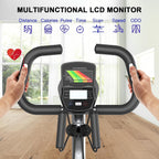 Plianx Exercise Bike with multifunctional LCD monitor in a home setting