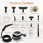 Collection of high-pressure washer attachments and accessories with product details on a white background.