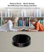 Plianx M7S Robot Vacuum on a carpet with children reading books in the background