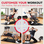 Multifunctional gym Plianx Adjustable Weight Bench with incline, flat, and decline positions for various exercises.